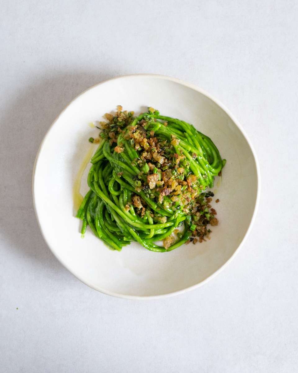 Cavolo Nero & Marrowfat Pea Miso Spaghetti